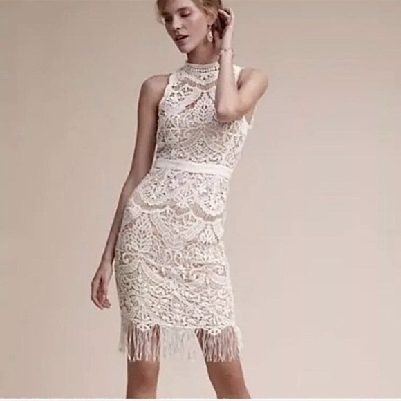 SAYLOR Dresses & Skirts - Saylor Marcella Flapper Dress White Womens Small Bridal Wedding Party Elegant